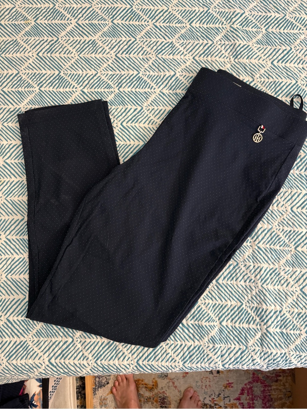 Tommy Hilfiger Navy Microdot Dress Pants